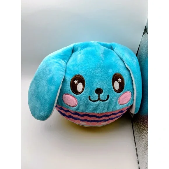 Eolo Lil' Biggie Bouncerz Easter Blue Bunny Inflatable Plush Toy BEAS002-BB 8" - Picture 9 of 10